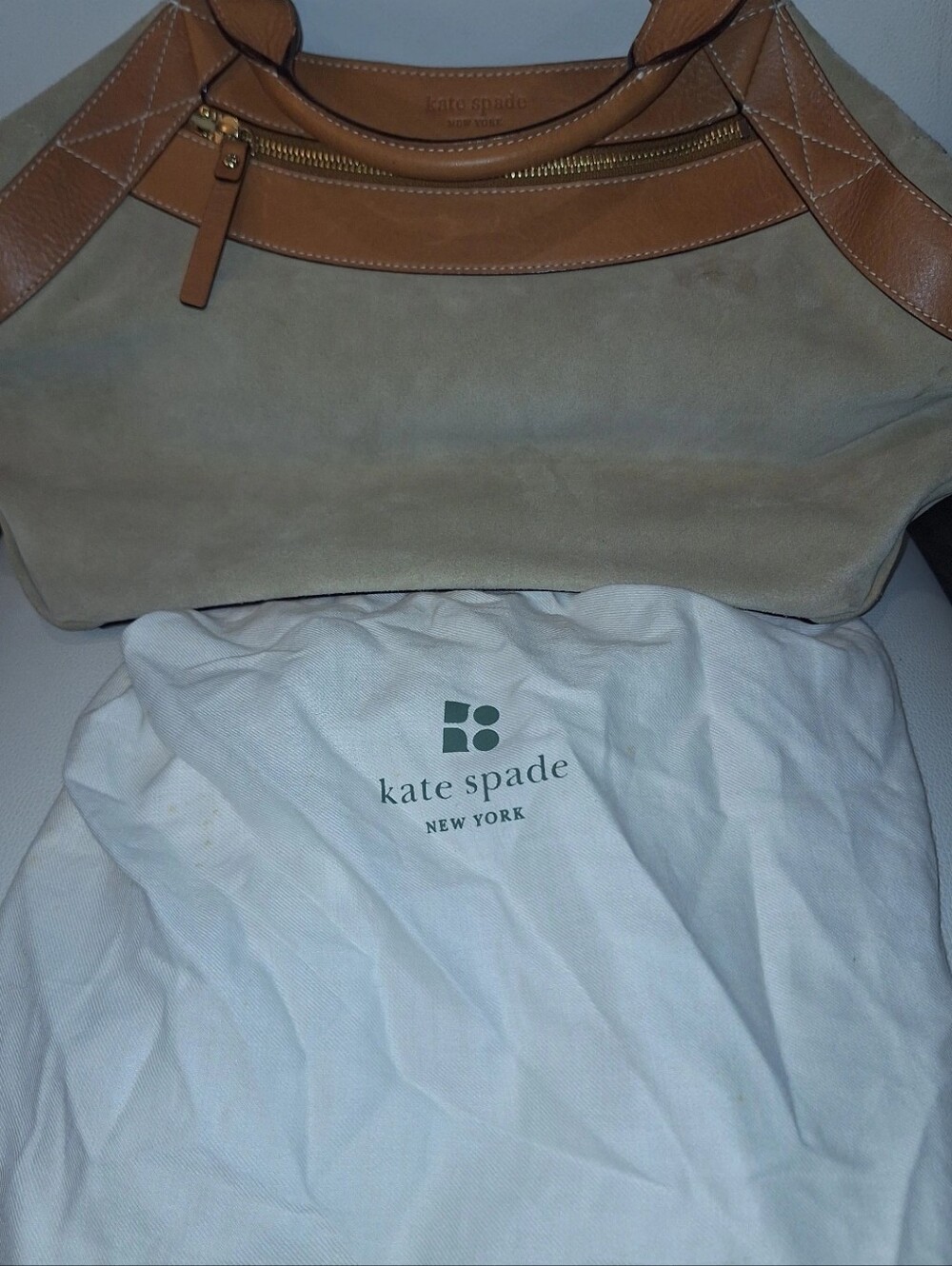 Kate Spade Tan Suede Top Handle Bag NWOT - Picture 10 of 10